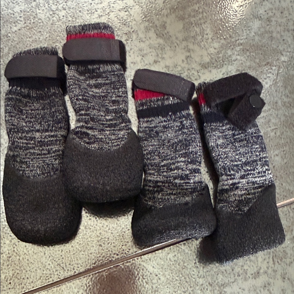 Cozy Black and Gray Dog Booties